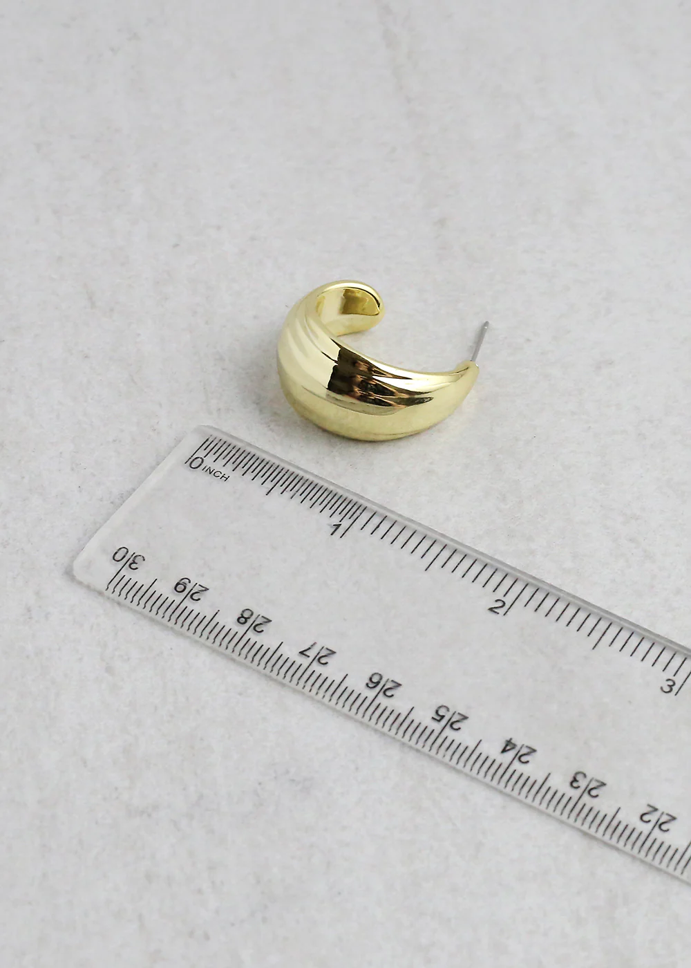 Thick Half Hoop Earrings - Image 4