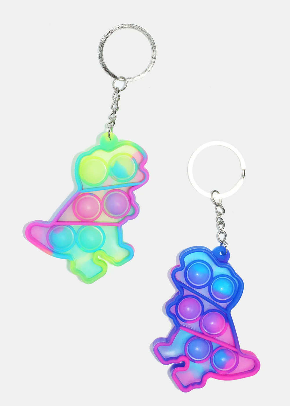 Tie Dye Dinosaur Push Pop Keychain