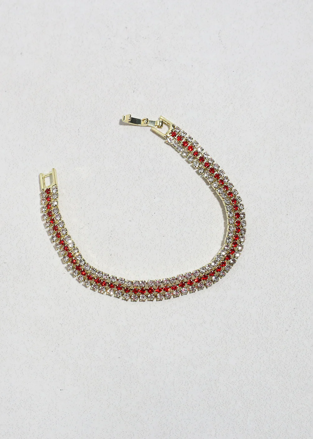 Triple Row Color Rhinestone Tennis Bracelet