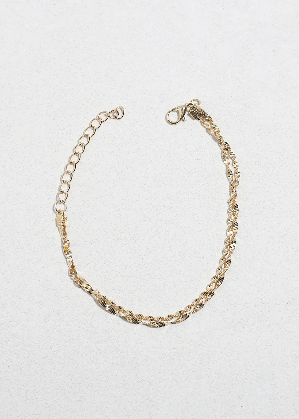 Twisted Rope Gold Chain Bracelet - Image 2