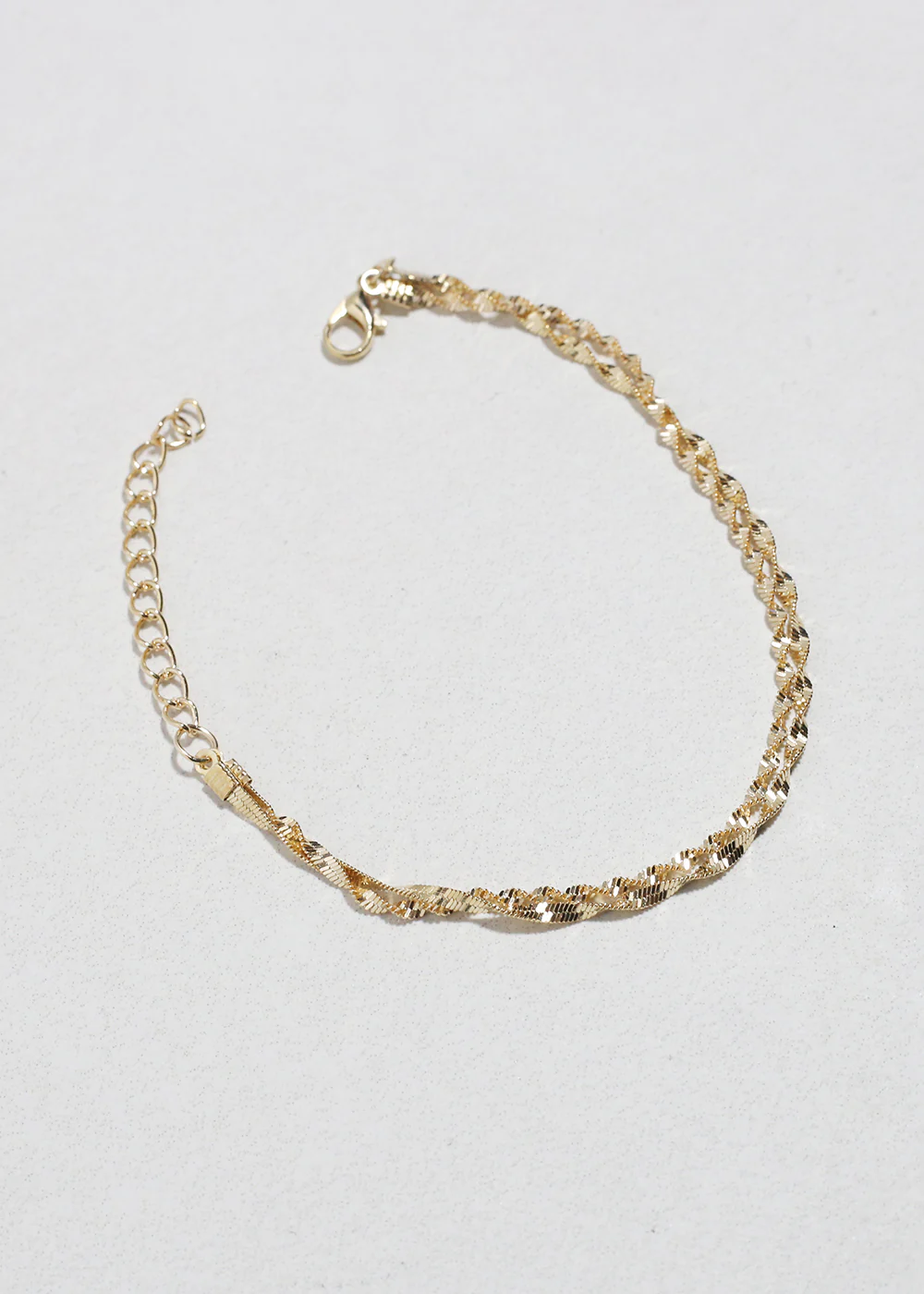 Twisted Rope Gold Chain Bracelet - Image 3