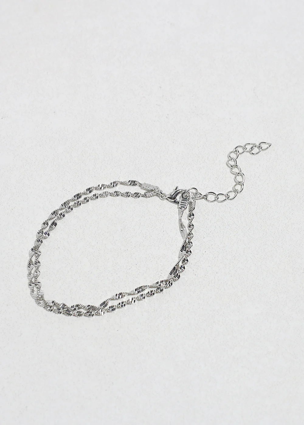 Twisted Silver Chain Bracelet