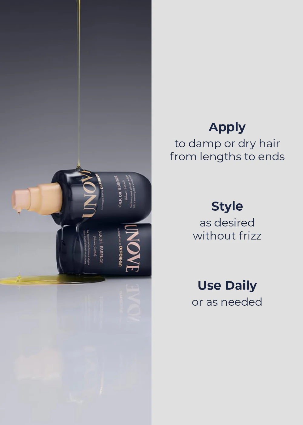 UNOVE Silk Oil Essence 70ml - Image 3