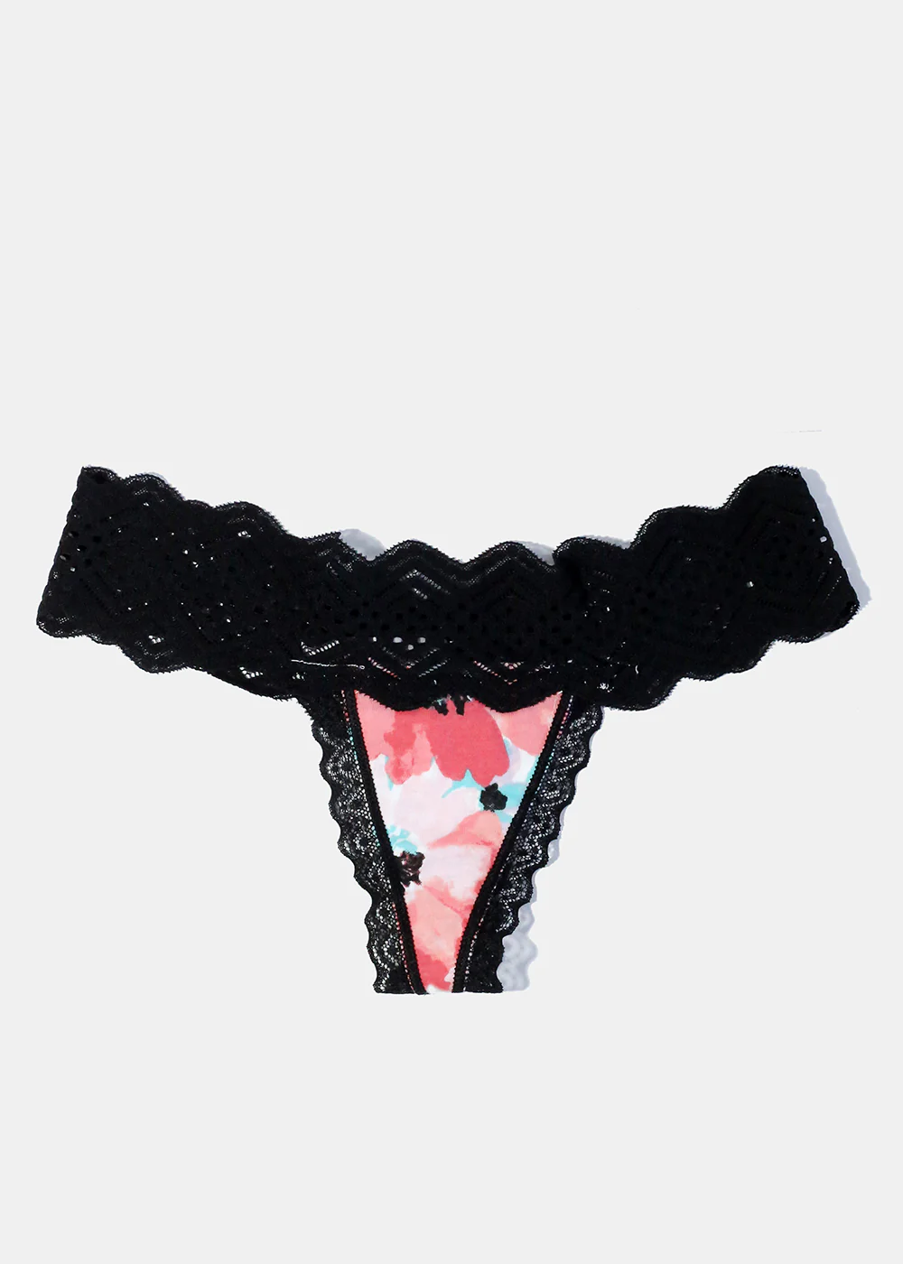 Watercolor Floral Lace Thong