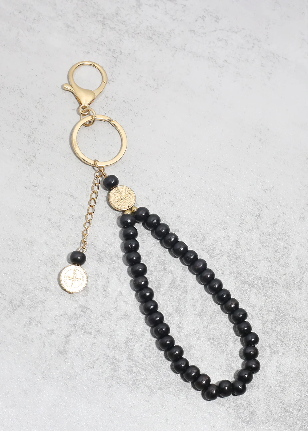 Wooden Rosary Keychain