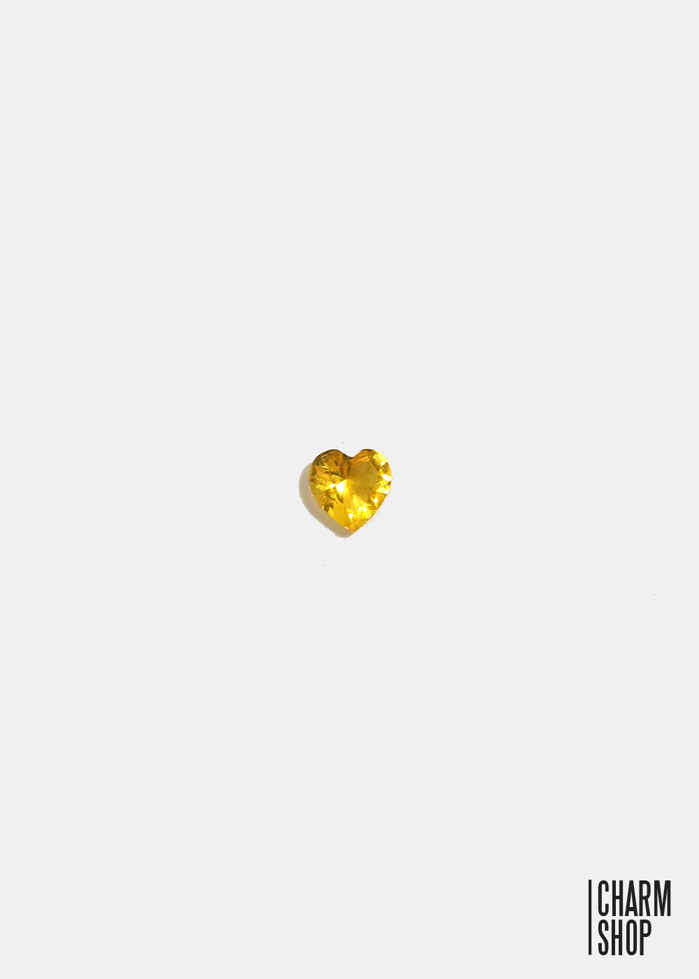 Yellow Heart Accent Stone Locket Charm (2 stones)